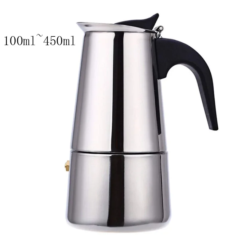 Stove Top Moka Coffee Pot Stainless Steel Filter Italian Espresso Coffee Maker Percolator Tool Mocha Cafetiere 100/200/300/450Ml coffee pot espresso coffee maker espresso maker coffee maker