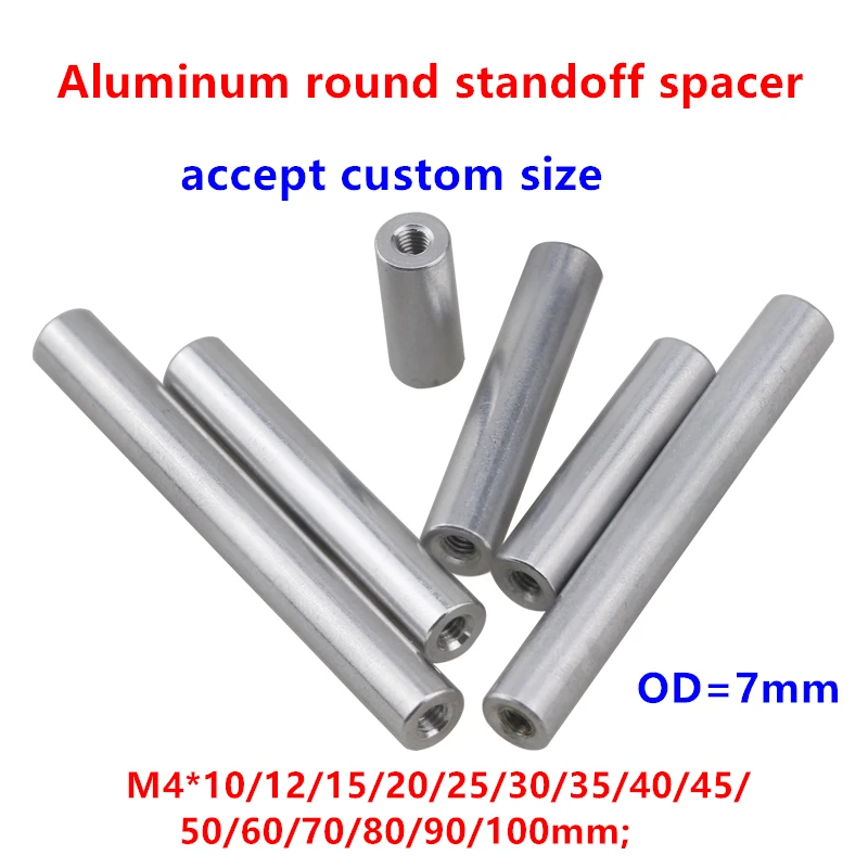 10pcsM4OD7mmRoundaluminumstandoffspacerCNCStudAluminumColumn