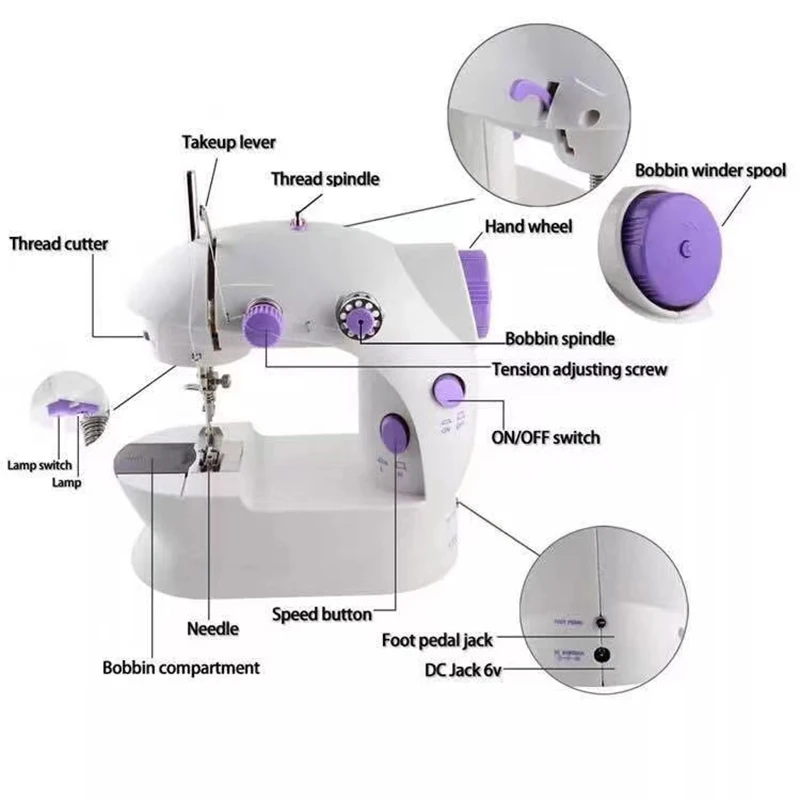 Mini Portable Sewing Machine with Foot Pedal