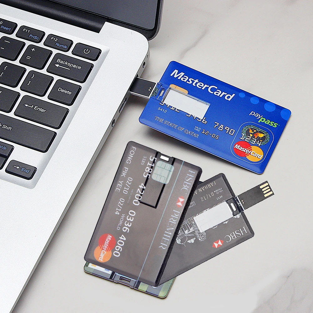 Waterproof Super Slim Credit Card USB 2.0 Flash Drive 64GB 4GB 8GB 16GB 32GB Bank Card Model Memory Stick u disk