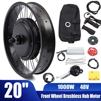 Electric Bicycle EBike Conversion Kit 20" E-Bike Front Wheel Frame Kit 20" 48V 1000W for Fat tire Bike Motor kit