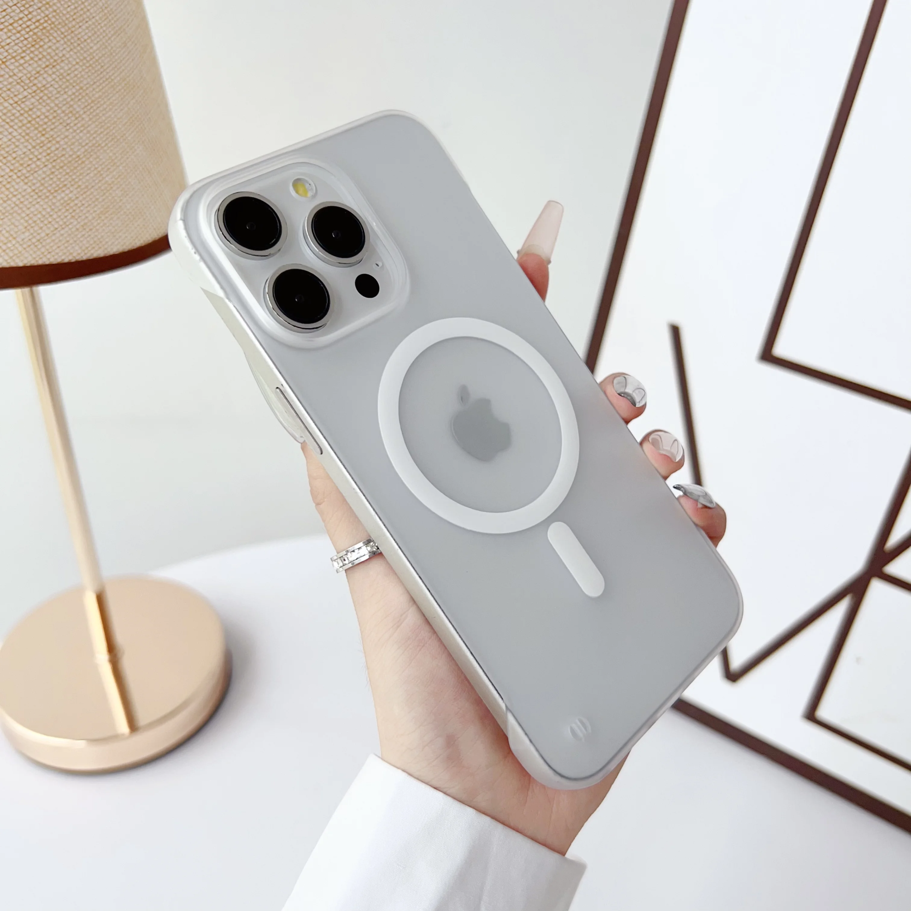 Ultra Thin Frameless Magnetic Wireless Charging Translucent Matte Case