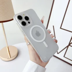 Ultra Thin Frameless Magnetic Wireless Charging Translucent Matte Case for iPhone 14 (Ice mist White)