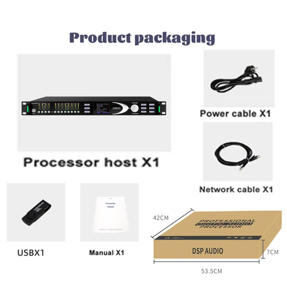 Paulkitson DSP0408RTS Professional Stage Digital Audio Processor  96KHz 32Bit DSP 16Band EQ With AES FIR Speaker Audio Equipment