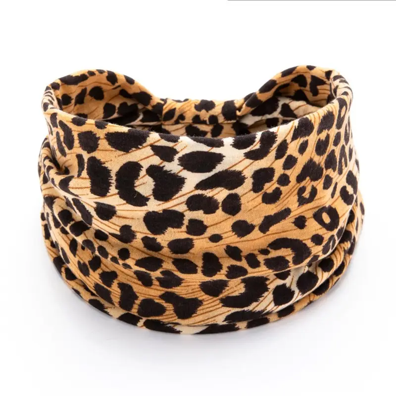 Women Wide -Side Pilates Elastic Hair Bands Yoga Leopard Print Headband Running Cycling Turban Makeup Hair Hoop Makeup Headwrap - Image 5