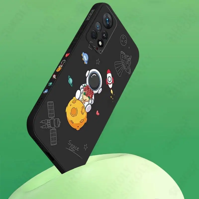 Astronaut Couple Lanyard Strap Silicone Phone Case
