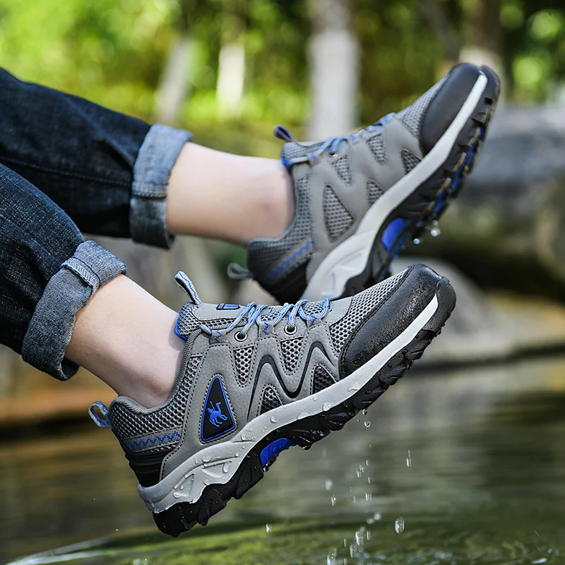 Hot sale Spring Men Hiking Shoes Outdoor Sneakers Non-slip Travel Climbing Sneakers Man Breathable Sports Trekking Shoes Men New