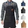 Household Canvas Apron Oil-proof  Can Wipe Hands  Kitchen CookingMen Women Adult With Tool Pockets Fashion Coffee Over  apron 1