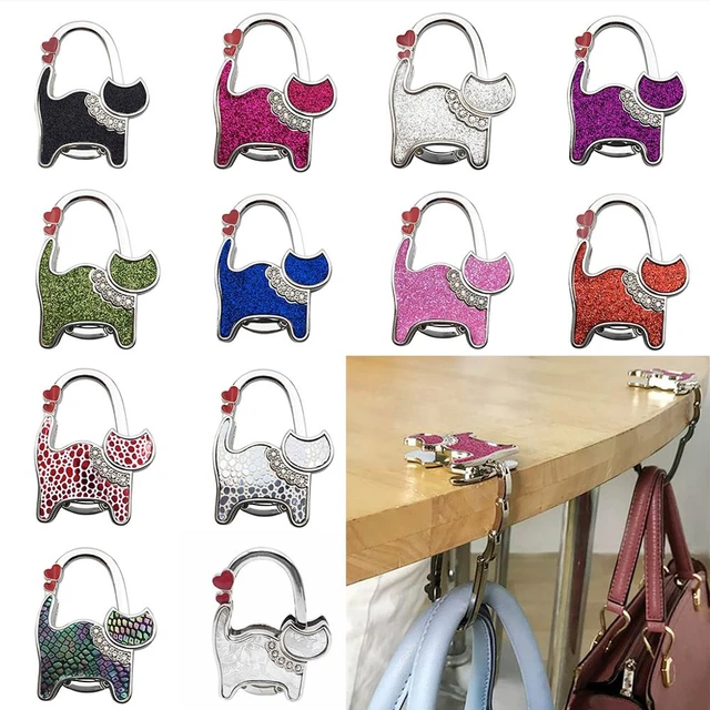 1PC Portable Travel Plastic Bag Cute Hook Table Hanger Holder Hooks Bag  Purse Hanger Handbag Hook Purse Tote Home Organizer