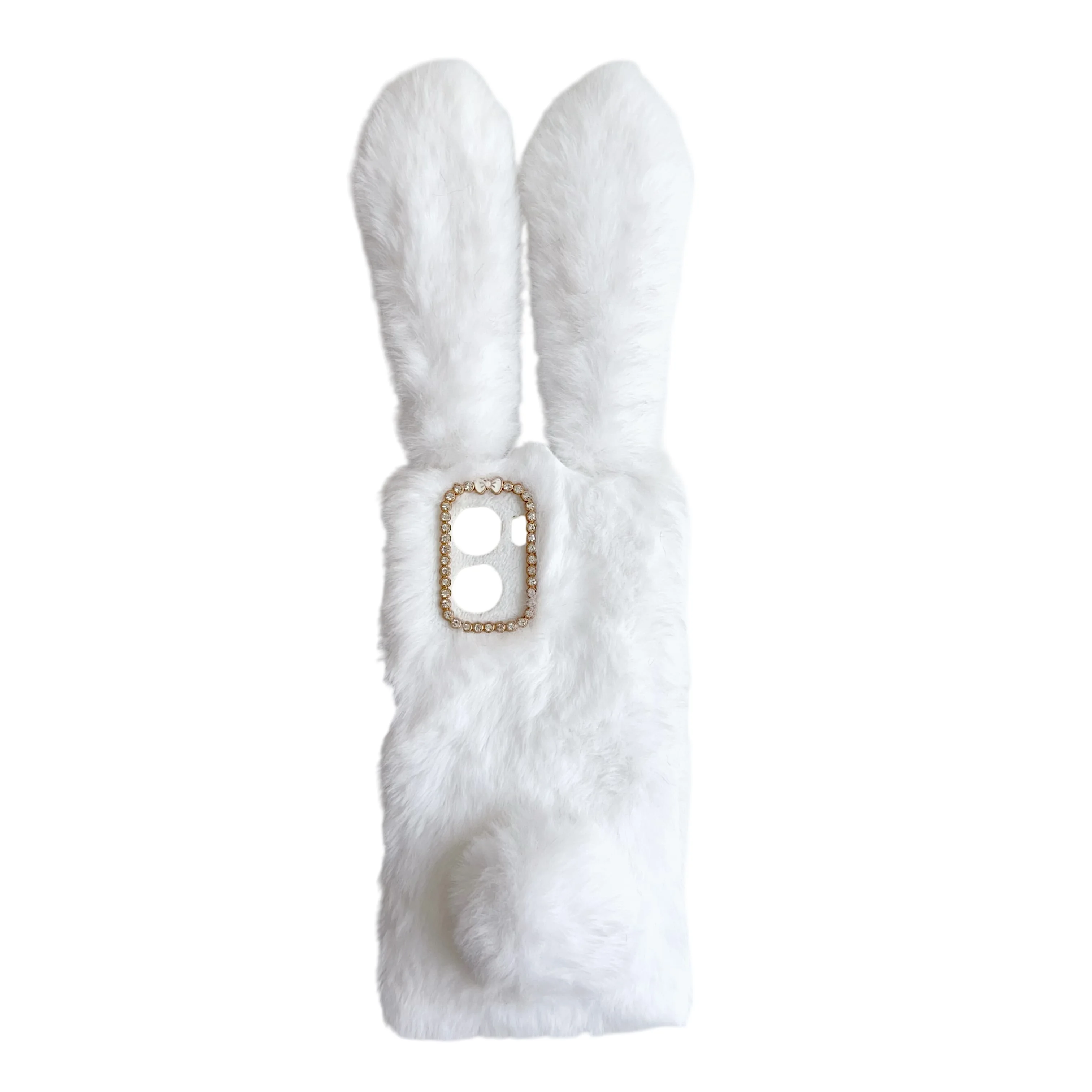 Fluffy Cute 3D Rabbit Fur Phone Case - Cozy and Adorable Cover