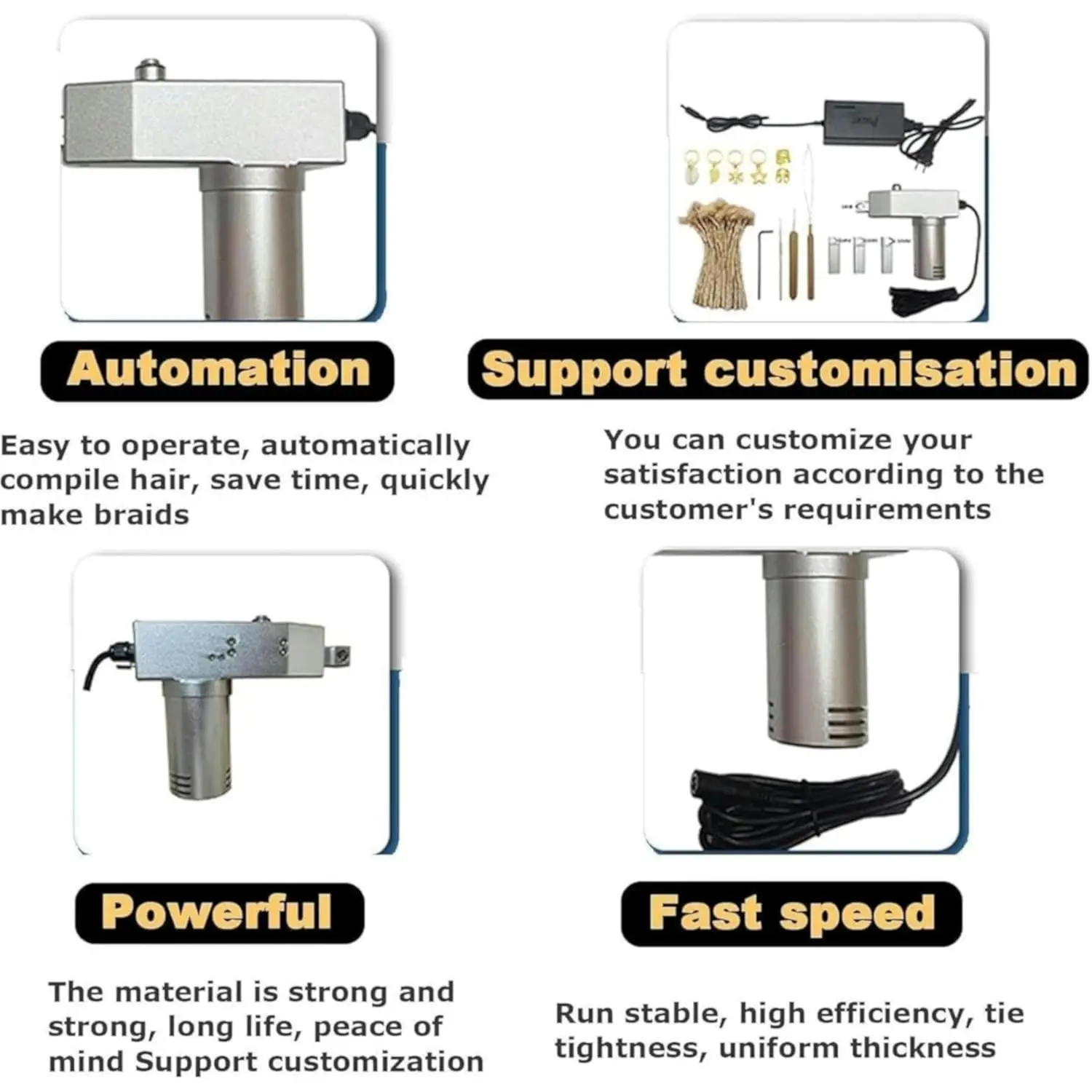 Dreadlock Maker Machine,Portable Handheld Electric Dreadlock Tools,for Dreadlock Suitable for Long Human Hair and Synthetic Hair 4