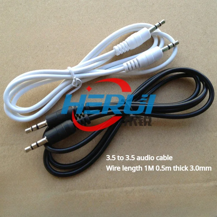 3.5mm audio aux Audio  Computer car audio signal cable Cable White Black 1 m 1.5 m