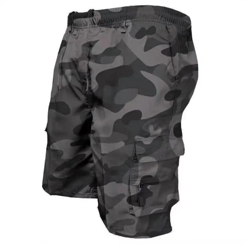 Summer Men's Shorts Outdoor Sports Casual Shorts Men's Loose Work Shorts Breathable Elastic Waistband Drawstring Beach Pants
