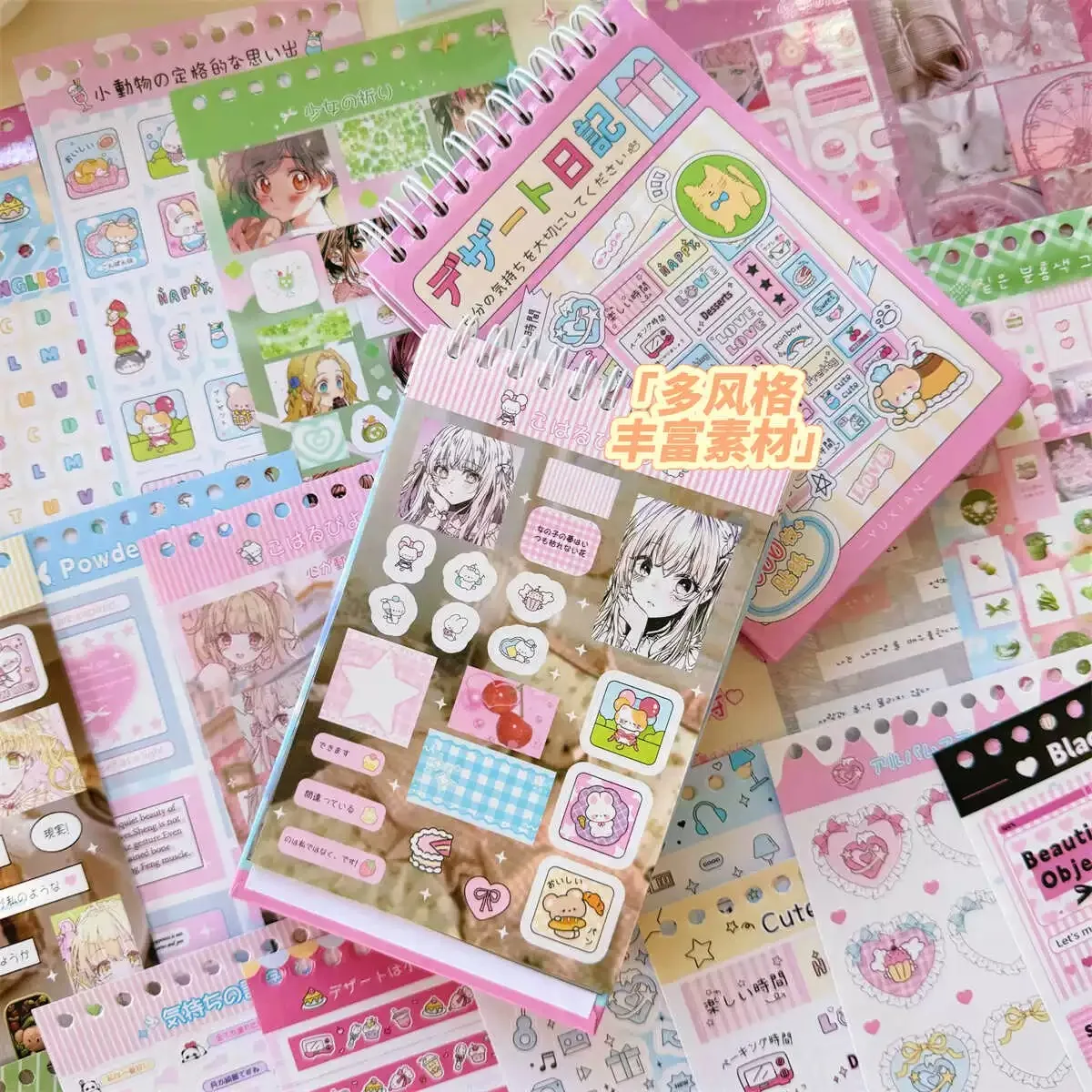 Decorative Stickers 63 sheets/piece for Laptop Kpop Photocard Kids Gift Stationery