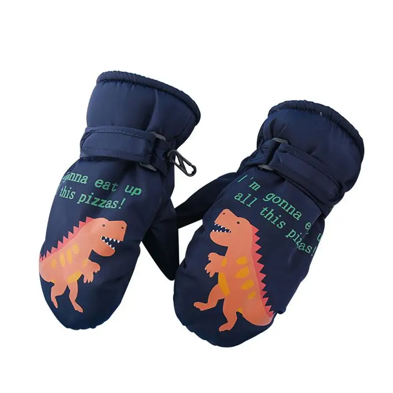 

Dinosaur Winter Mittens Cold Weather Snow Glove With Elastic Strap Thick Winter Mittens Insulated Winter Gloves For Kids Girls