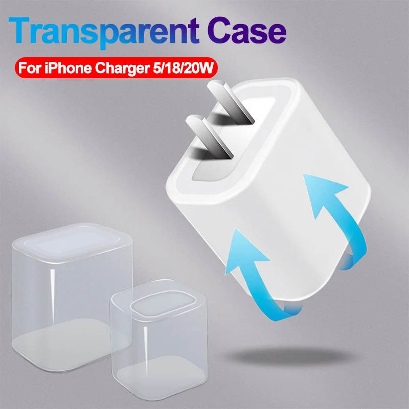 Per Apple Iphone Charger Adapter Custodia Protettiva 5W 18W 20W Custodia Trasparente Per Iphone 14 13 12 Pro Max 8 7 Plus Caricabatterie