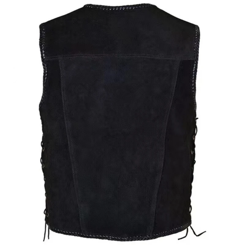 Oversize men\'s medieval Steampunk Vest Black Brown retro hip hop motorcycle rider leather jacket mens jacket  men vest