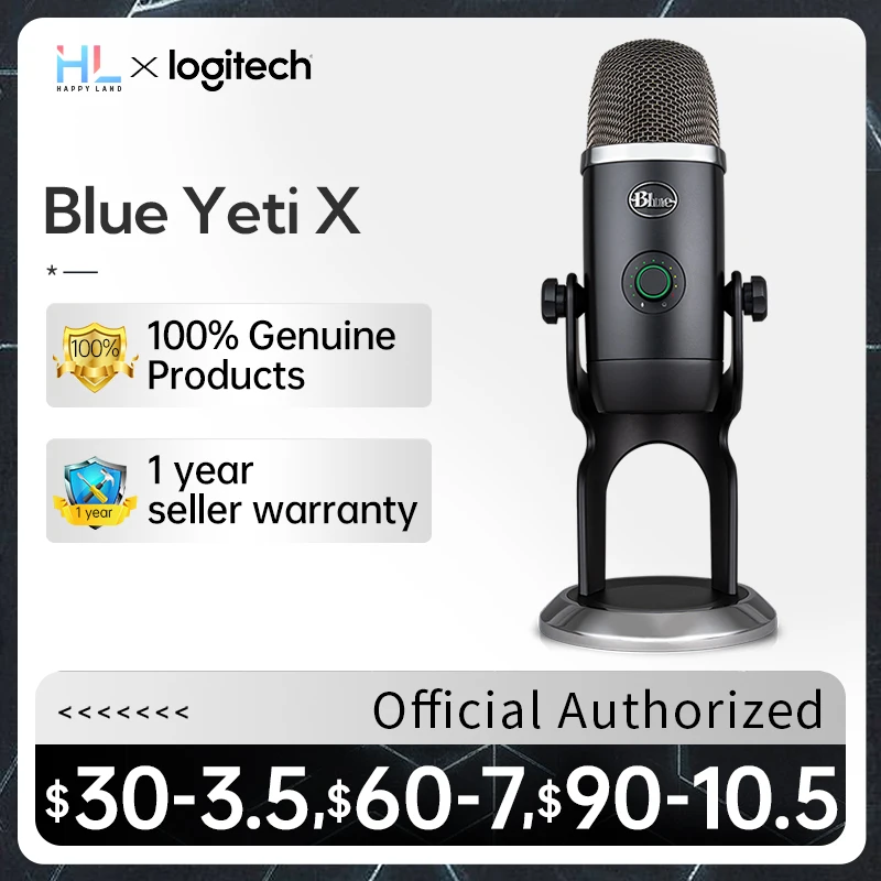 Original Blue Yeti X USB recording live broadcast condenser microphone for  gaming, streaming,podcasting and ASMR recording - AliExpress