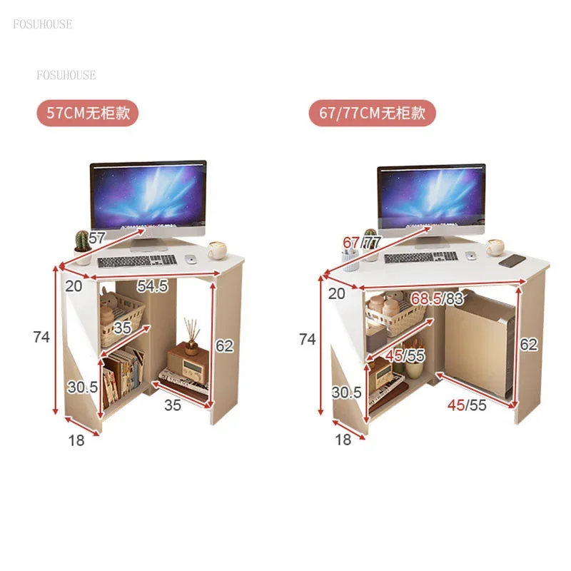Home Desktop Computer Desks Small Apartment Desk Triangle Study Desk Corner Computer Home Living Room Bedroom Writing Desks