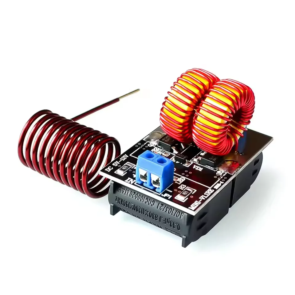 DC 5-12V Mini ZVS Low Voltage Induction Heating Power Supply Module 120W High Frequency Induction Heating Board with Heater Coil