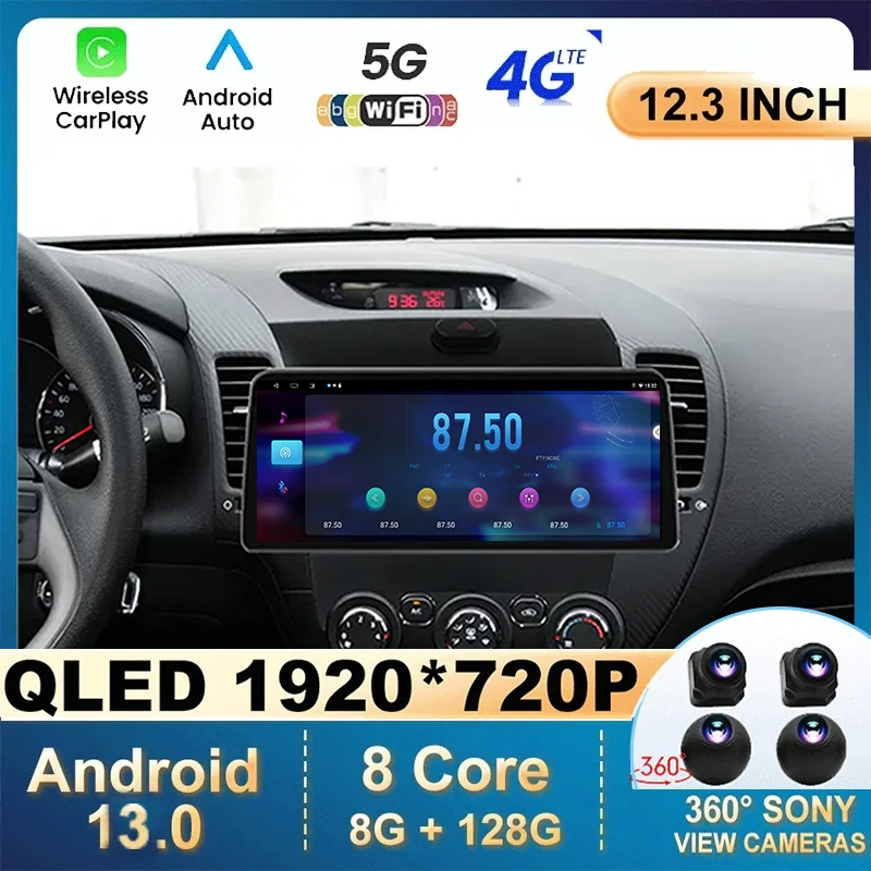 

12,3 "Android 13 для Kia K3 Cerato 3 Forte 2013 - 2017 автомобильное радио, видеоплеер, стерео, мультимедиа, Carplay, GPS-навигация, 5G WIFI