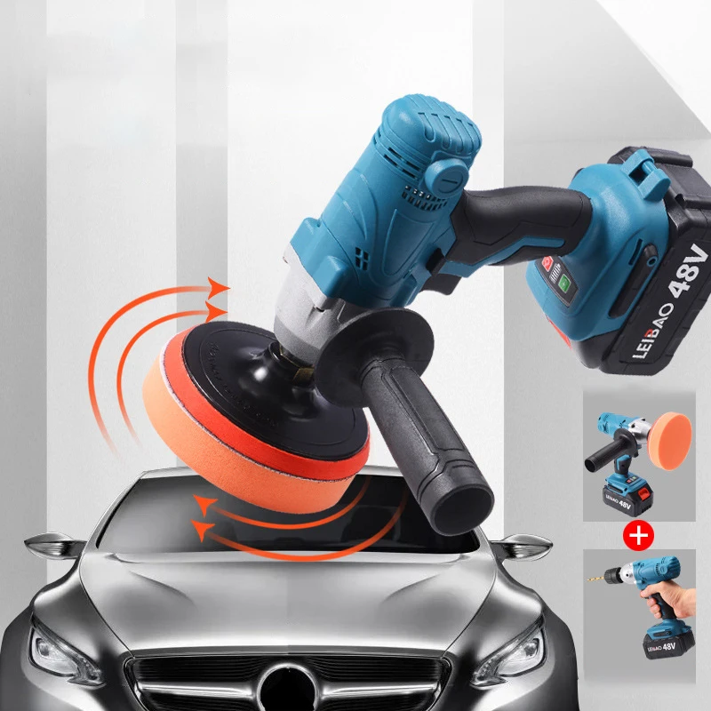 2 in1 48V Polisher Car Polishing Machine Cordless Battery Polishing Tool Sander ing Waxing Machine