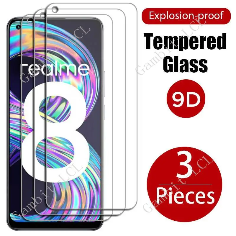Realme8Pro 용 강화 유리 보호 필름, Realme8 4G 8 Pro RMX3085 RMX3081 6.4 인치 스크린 보호대 커버 ..