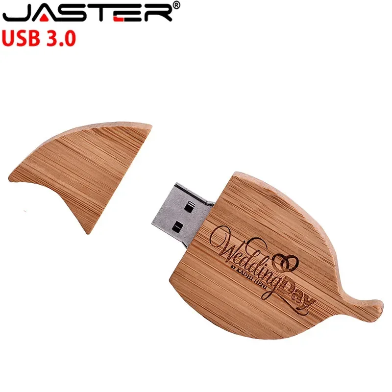 Folhas de Pen Drive Usb 3.0 de Madeira Pen Drive de Memória 128gb 32gb 64 gb Presente Criativo de Logotipo Personalizado - Imagem 4