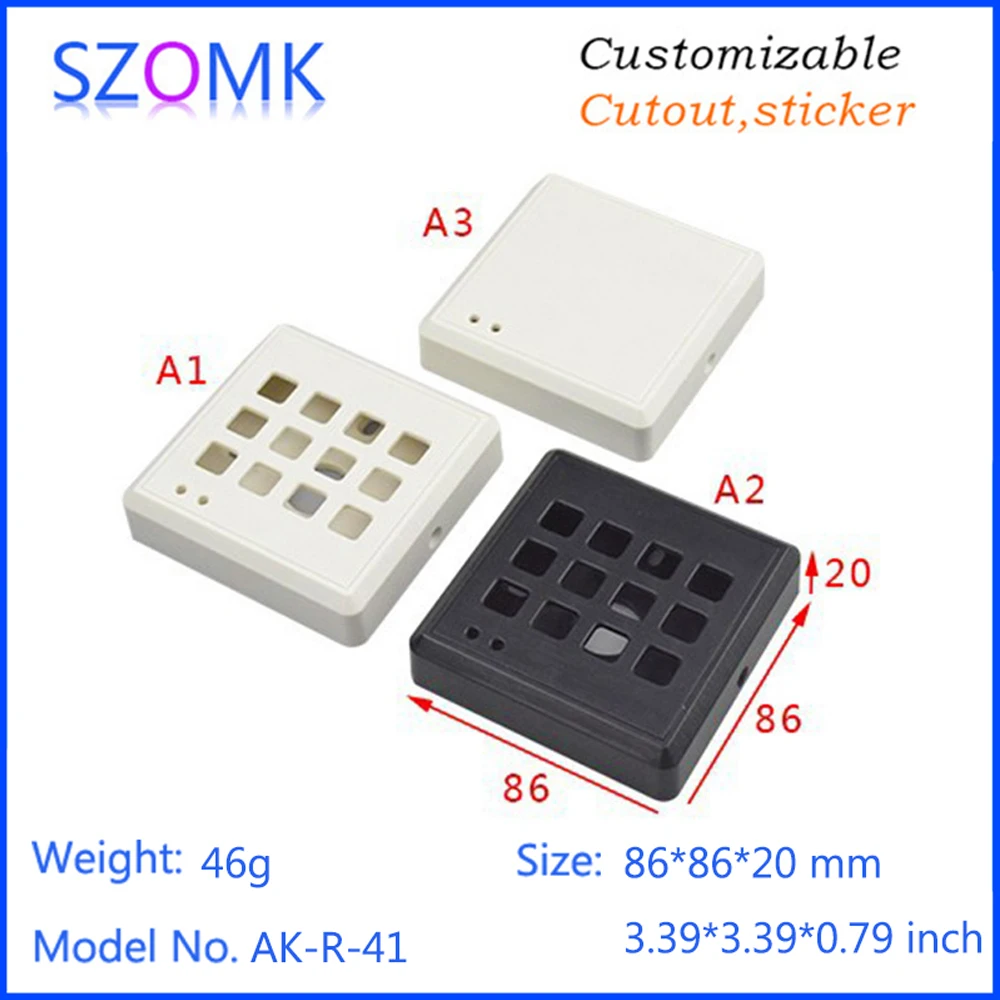 

10Pieces Plastic electrical box with keypad 86*86*22 mm 3.4*3.4*0.87inch plastic box for home security systems