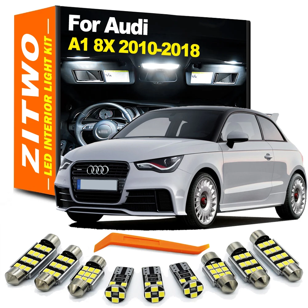 

ZITWO 8Pcs For Audi A1 8X 2010 2011 2012 2013 2014 2015 2016 2017 2018 LED Interior Dome Reading Map Light Bulb Kit Accessories