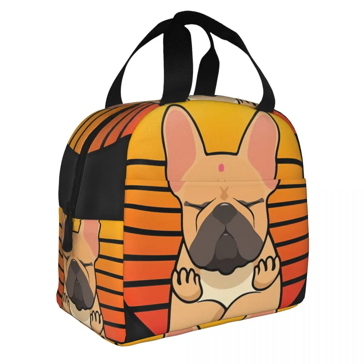 

French Bulldog Let That Shit Go Lunch Bento Bags Portable Aluminum Foil thickened Thermal Cloth Lunch Bag for Women Men Boy