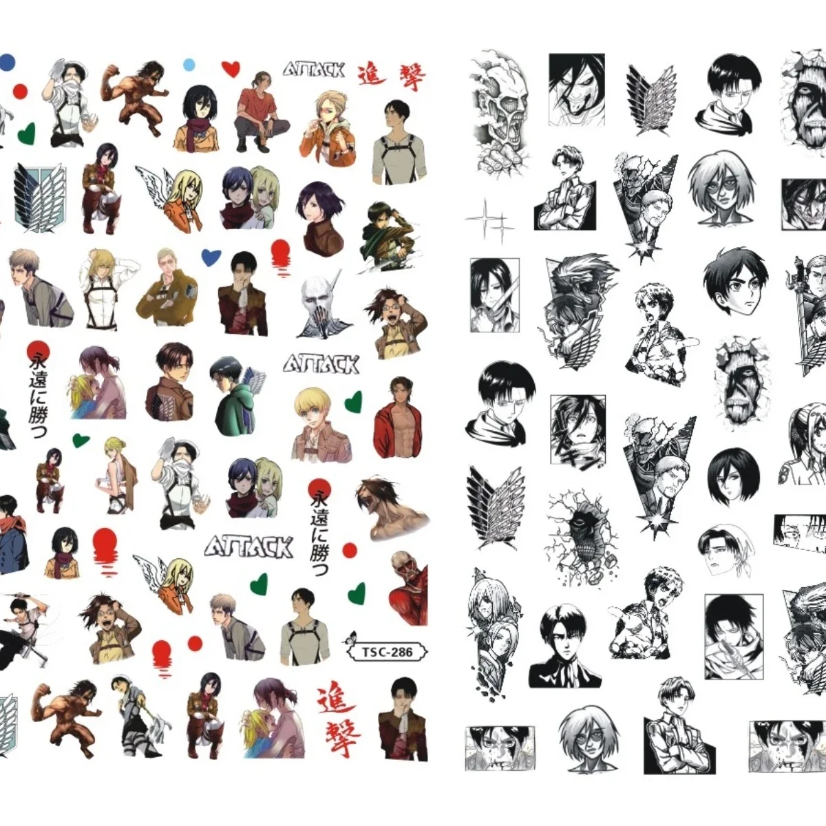 TSC-357 Attack Titan Anime Evangelion 3d nail art sticker stamp decal nail slider decor nail stickers,nail art tools,nail art decoration,nail decals