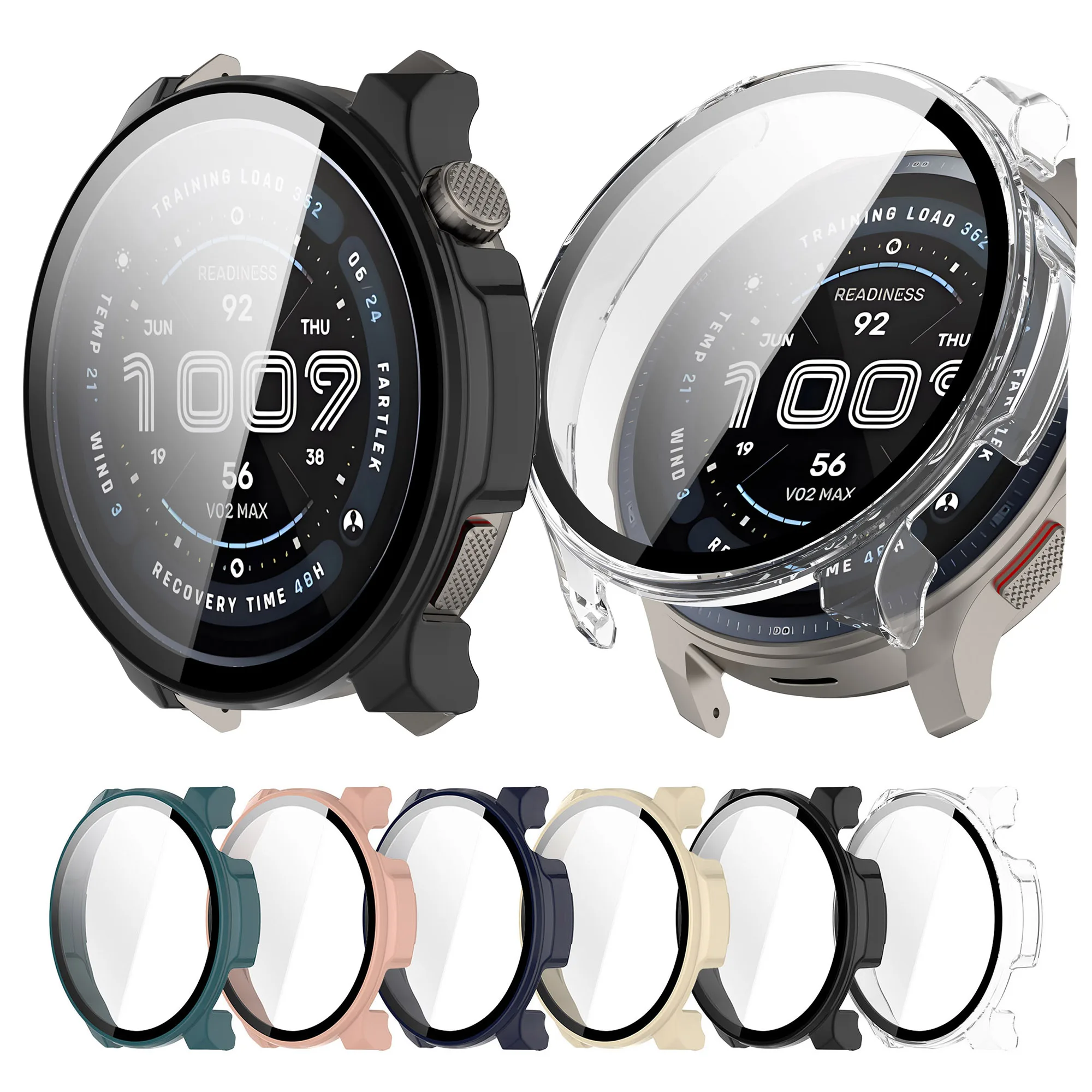 Amazfit Balance Durable Protective Case with Tempered Glass Screen Protector and Bumper Cover Accessories