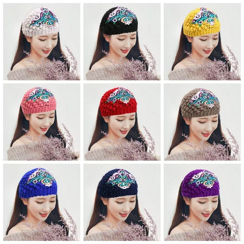 Women Winter Knitted Wool Hair Band High Elastic Wide Brim Lady Warm Headband Cap Warm Headwrap 3
