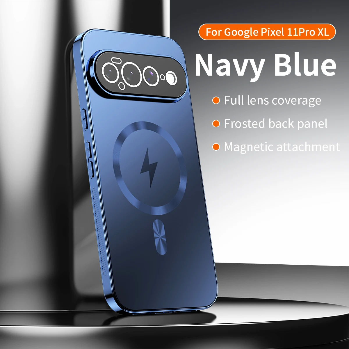 Luxury Straight Edge Magnetic Plating Flash Charge Case
