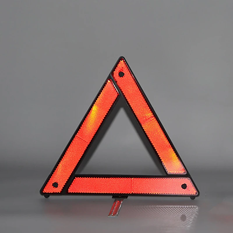 

Car Emergency Breakdown Warning Triangle Red Reflective Safety Hazard Car Tripod Folded Stop Sign Reflector reflectante