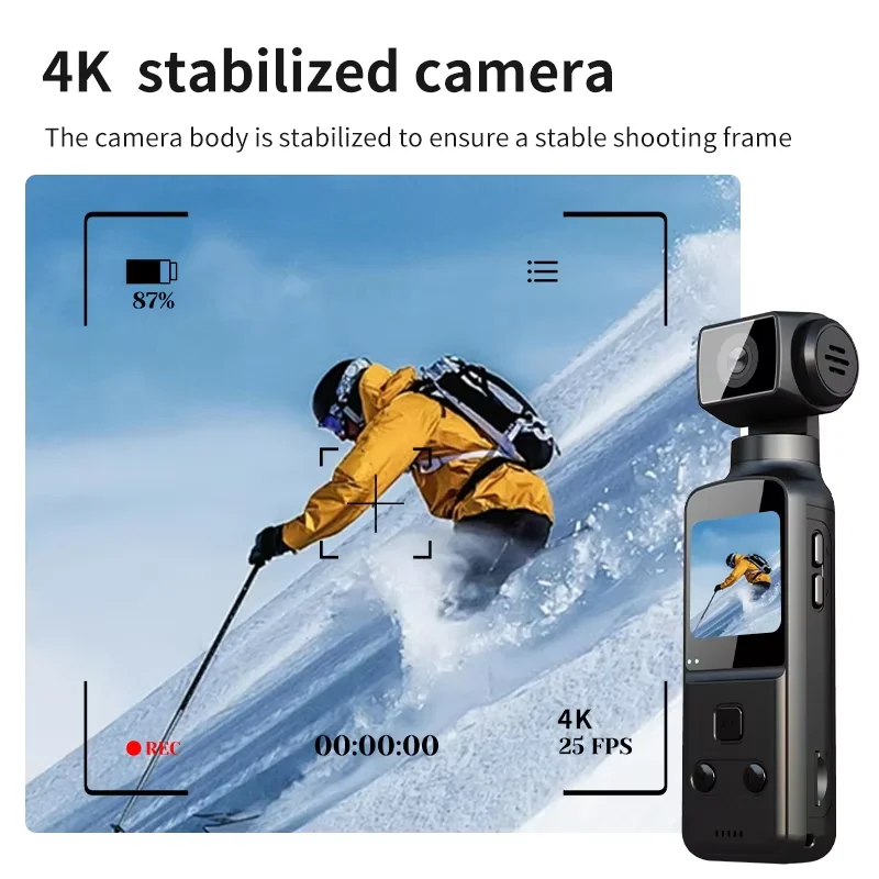 4K Ultra HD Pocket Action Camera 270° Rotatable Vlog Wifi Mini Sports Cam Waterproof Case Helmet Bicycle Travel Driver Recorder 3
