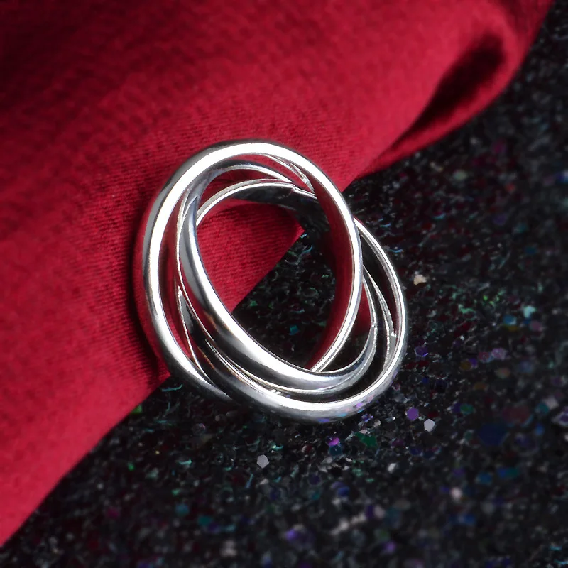 Wedding Rings Finger Rings Couple Rings Three Silvery Circles Couple Ring For Lovers