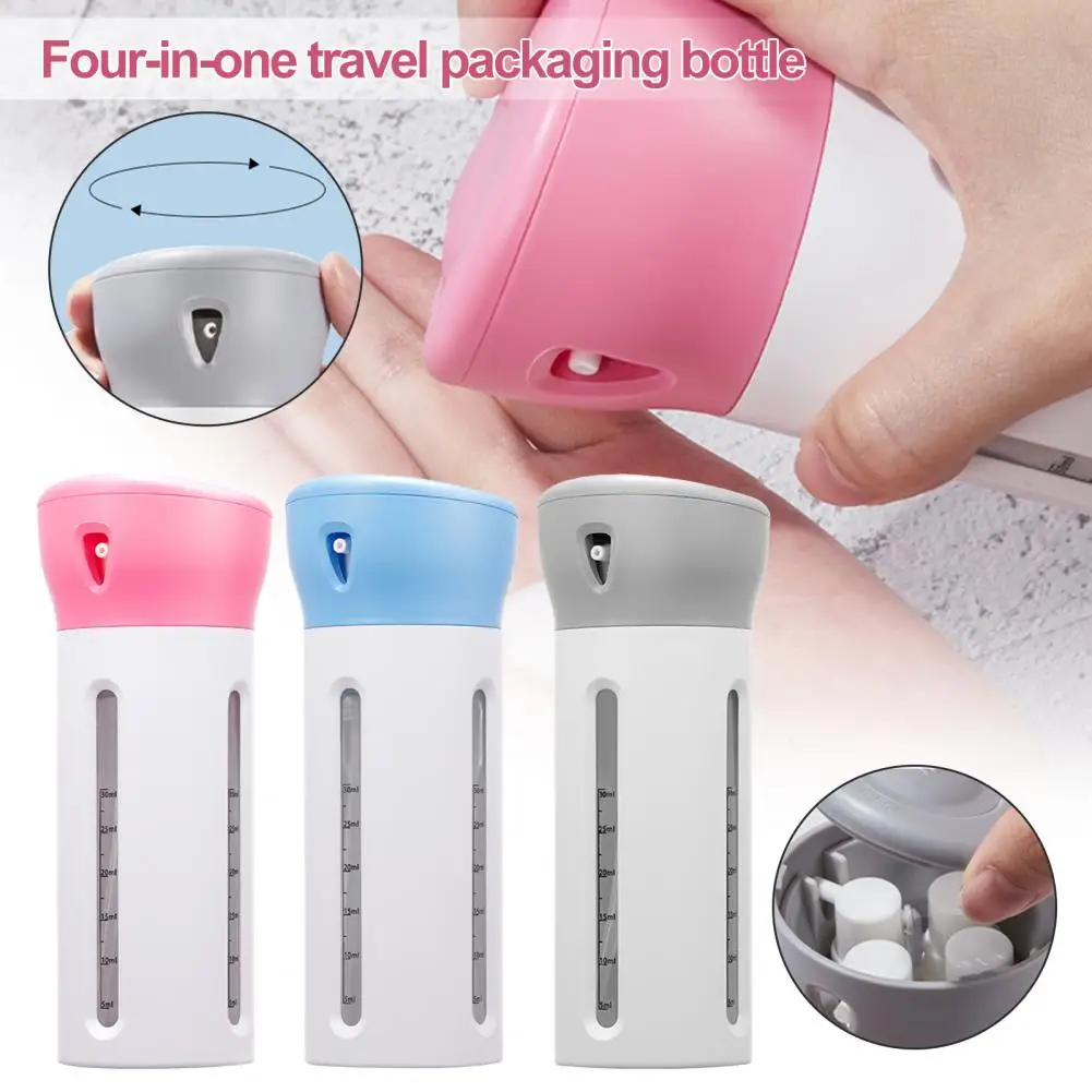 Body Wash Container Versatile 30ml Dispensing Bottle 4-in-1 Empty Sub-bottle with Transparent Window Capacity Scale for Shampoo