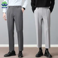 Brand Clothing Spring Formal Ankle Length Pants Men Business Elastic Waist Suit Pant Korean Trousers Plus Size 27 40 42 1