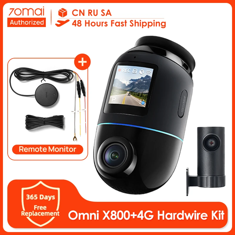70mai 4K Dash Cam Omni X800 with 4G Hardwire Kit UP04 360