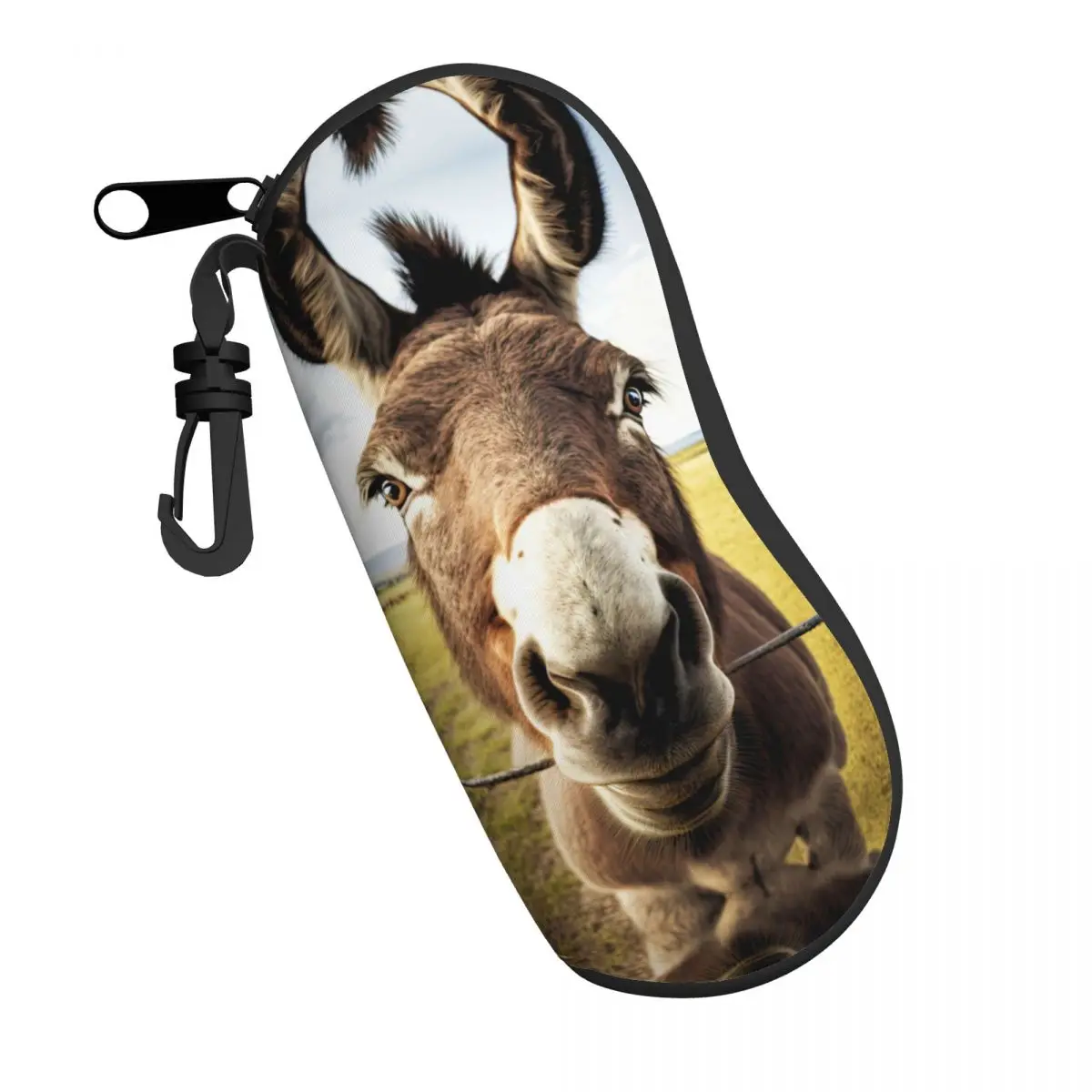 

Искусственные очки, мягкие очки, защитная крышка для мужчин и женщин, солнцезащитные очки, Забавный Любопытный Ослик, футляр для очков