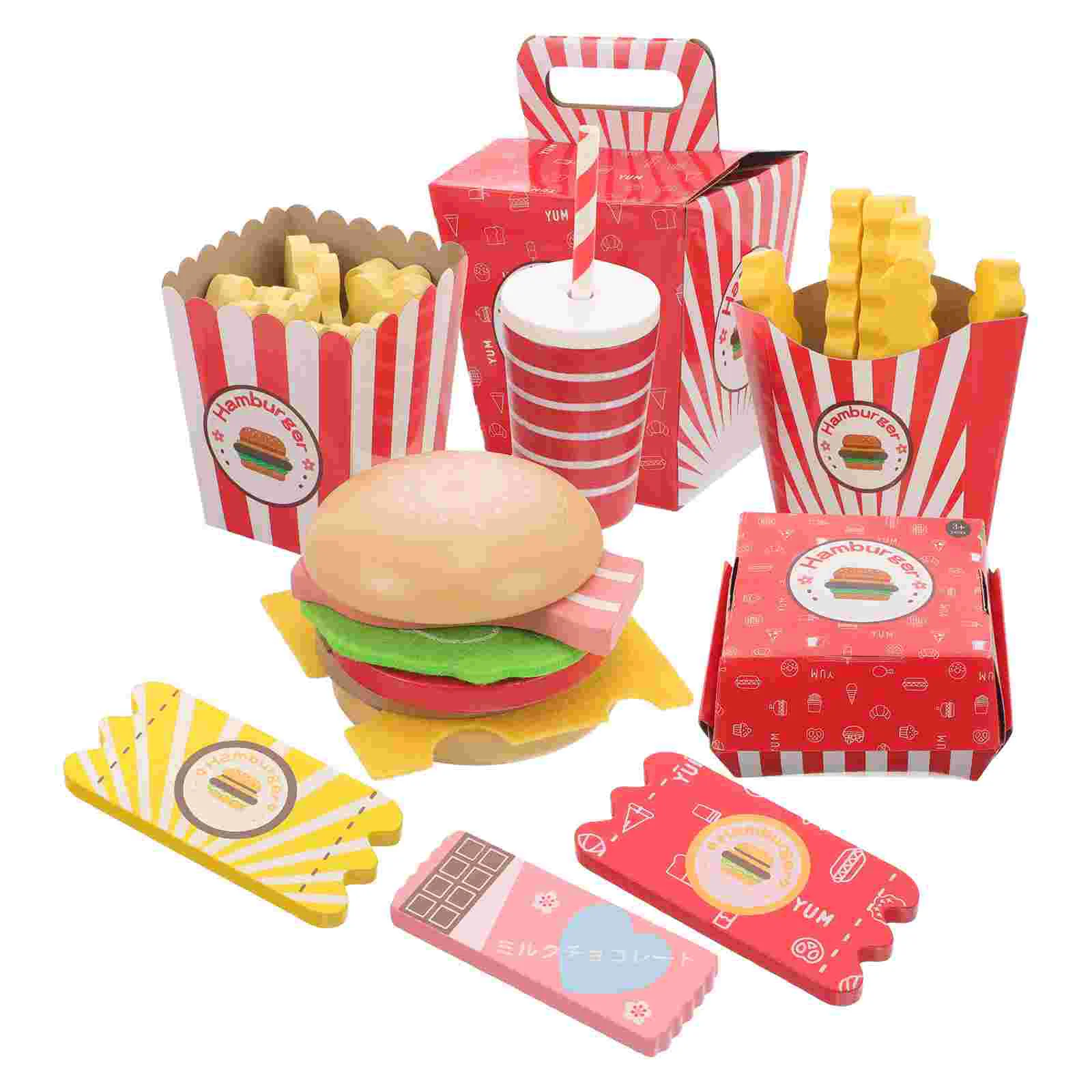 

Hamburger French Fries Combo Simulation Fast Food Kids Children's Toys for Kids Girl Playing House Toddler Cooking Household