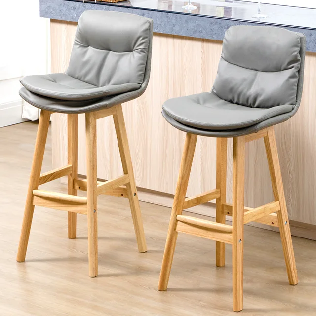 OK Solid Wood Bar Chair: Elevate your home bar with modern simplicity and luxury