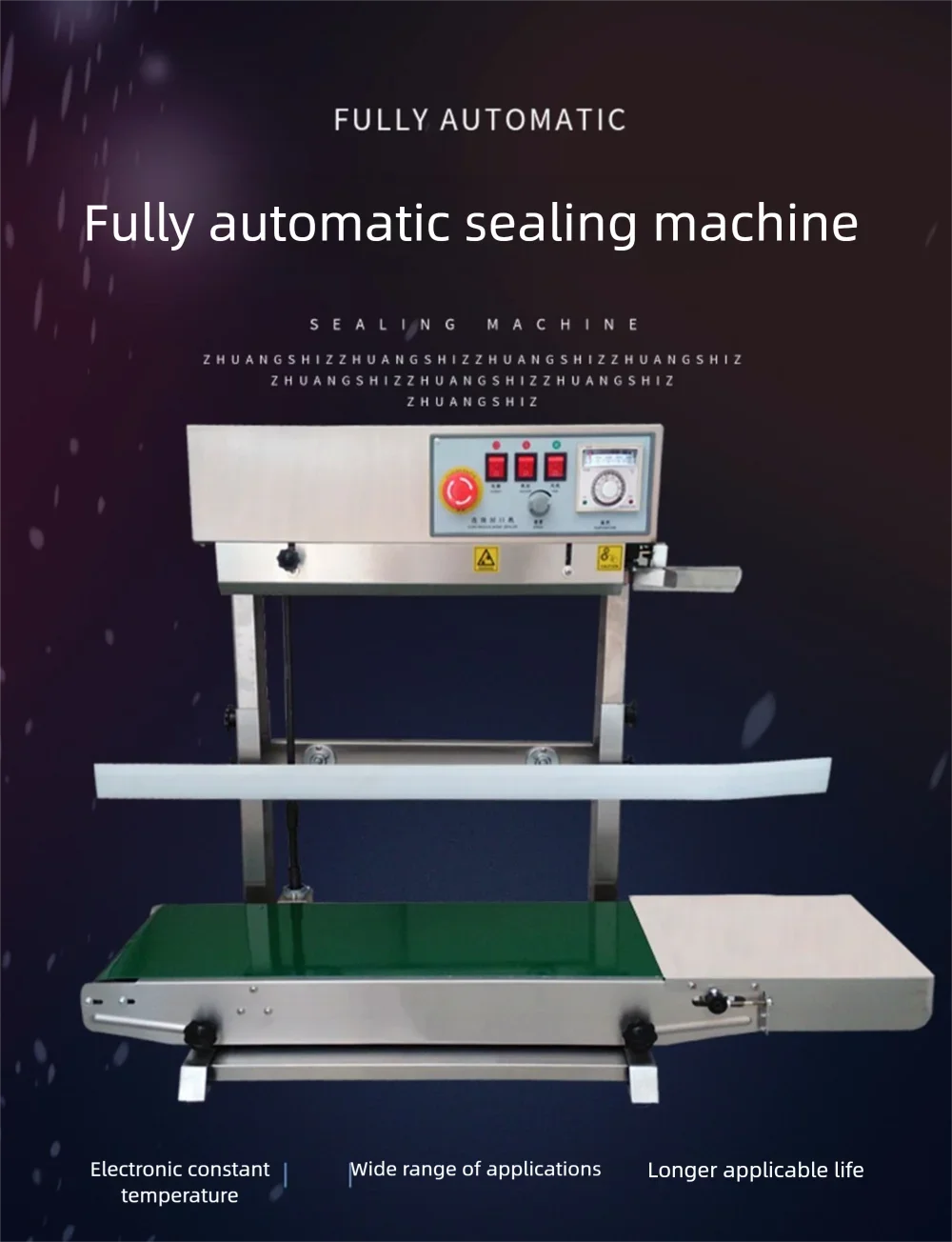 JH Automatic Vertical Stand Type Sealing Machine Stainless Steel Continuous Band