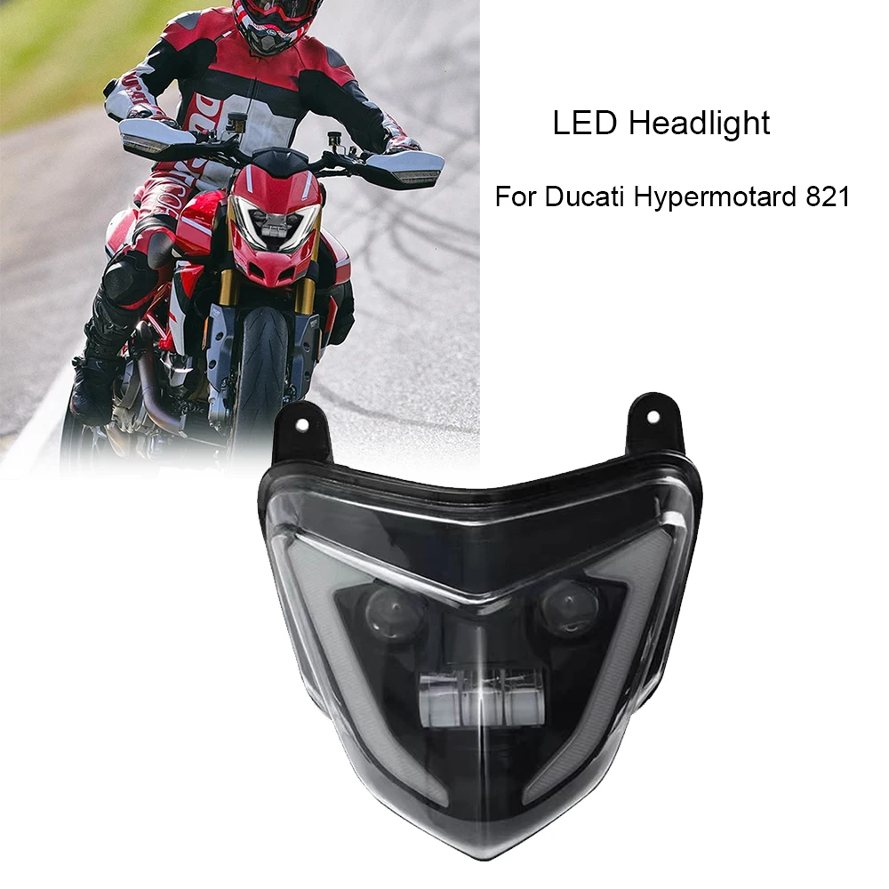 

For Ducati Hypermotard 821 939 LED headlight With Yellow Turn Signal Light DRL Assembly Kit Light Waterproof 939 SP 18 Standard