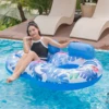 Women Patterned Inflatable Swimm Pool Float Mat,Sized Giant Float With Headrest, Floating Raft Water Rest Room On The Lake 3
