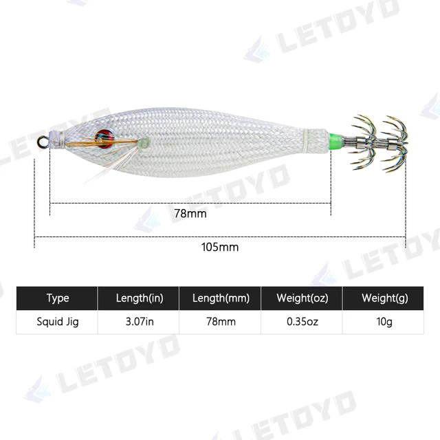 Letoyo Flash Luminous Squid Jigs 105mm 10g Floating Sutte Squid Hook  Cuttlefish Octopus Jigging For Sea Boat Fishing Tackle Rig - Fishing Lures  - AliExpress