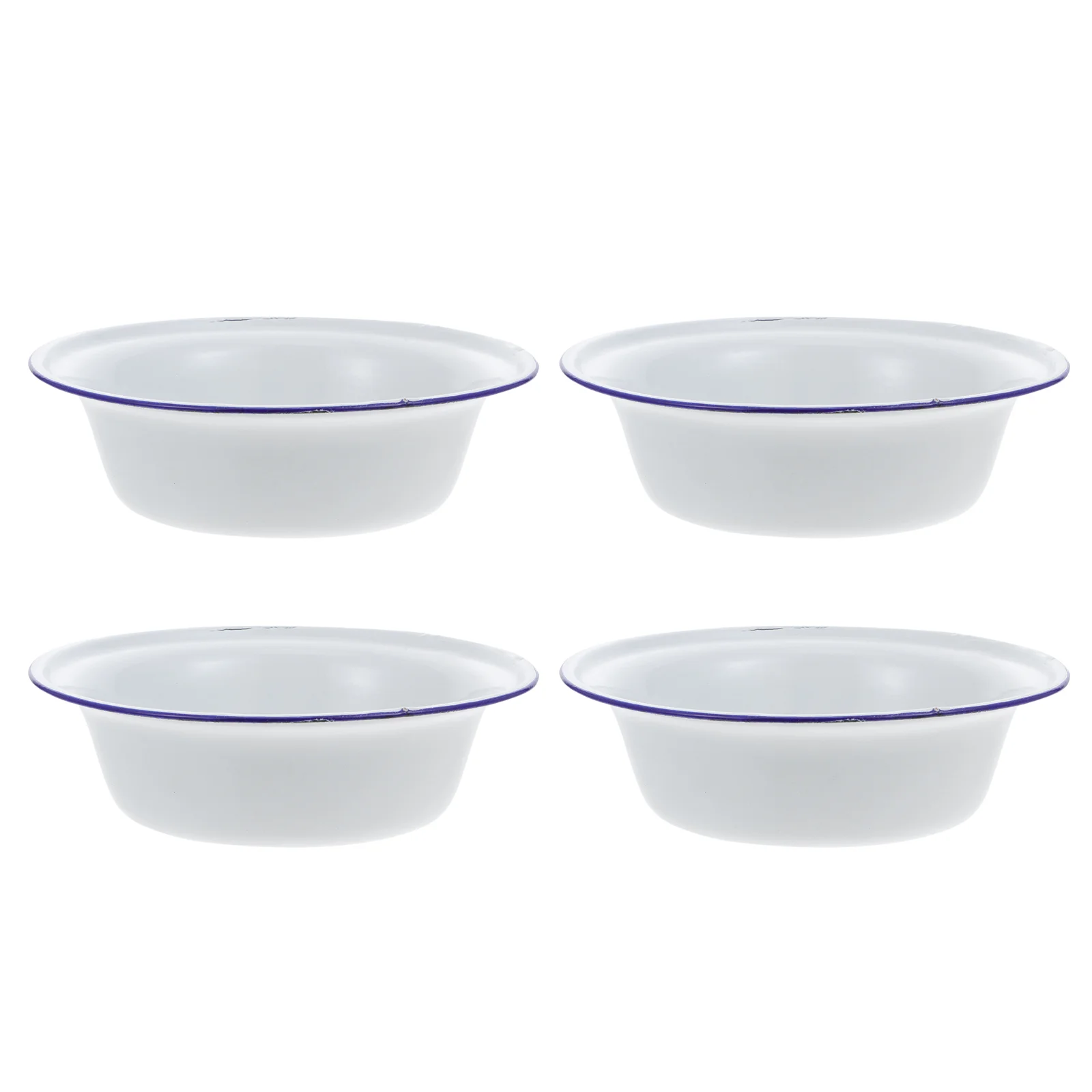 

4 Pcs Enamel Bowl Salad Container Basin Simple Household Enamelware Mixing Soup