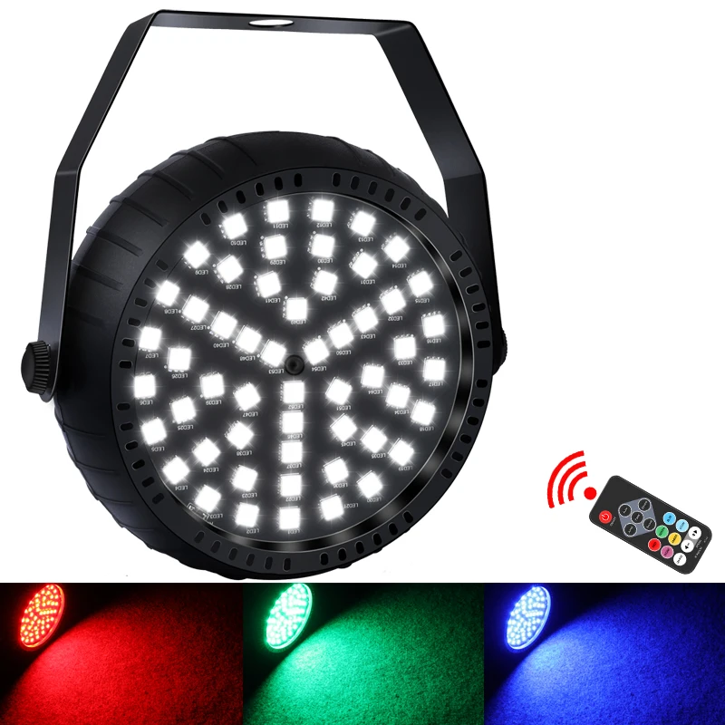 LED RGB Strobe Lights 54pcs 5050 LED Halloween Party Disco DJ Holiday Christmas Music Club Sound Activated Stage Lighting Effect